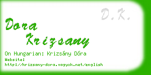 dora krizsany business card