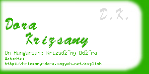 dora krizsany business card